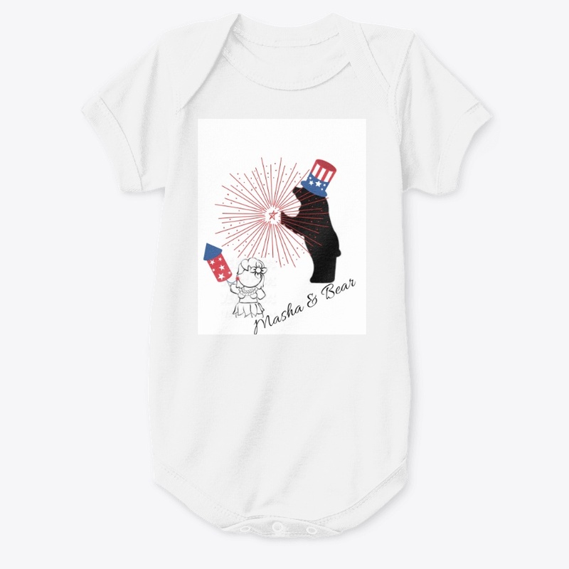 Masha & Bear 4th July Tee