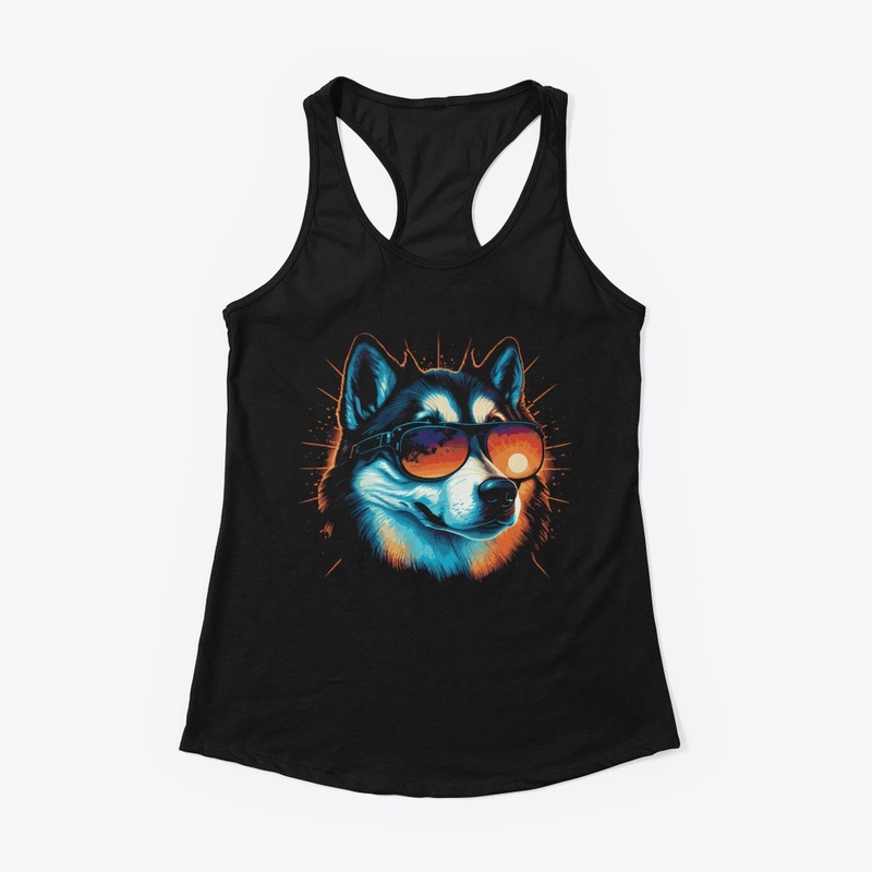 jackofallarts husky with sunglasses