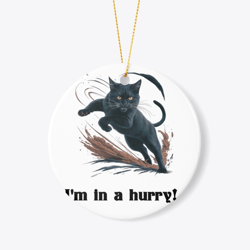 black cat running like an avenger.