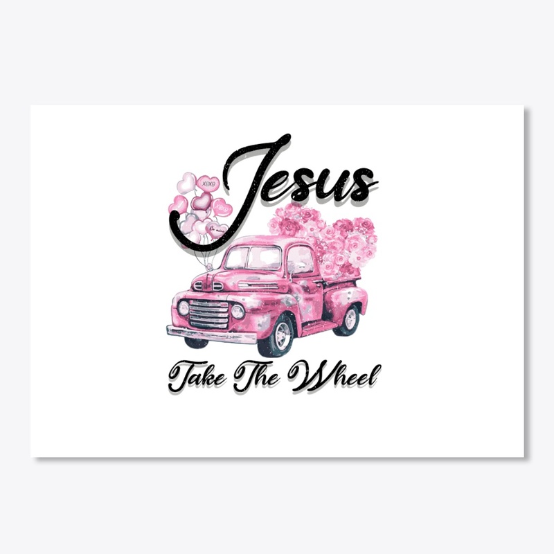 Leopard Floral Pink Car Jesus Take 