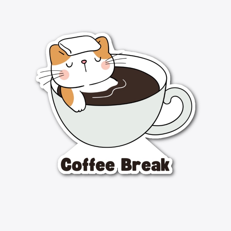 funny cat in a coffee quote