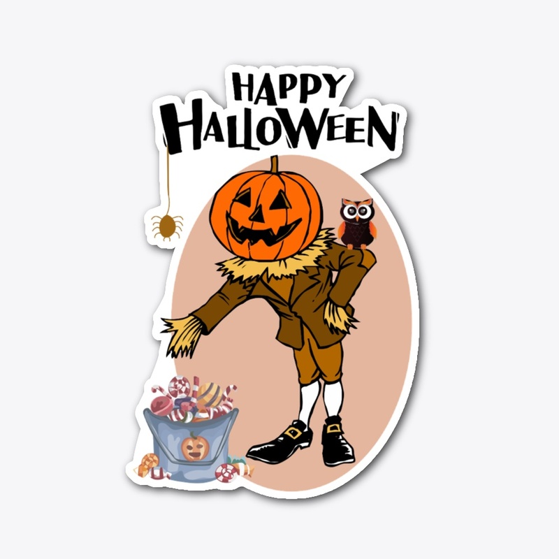 Happy Halloween Pumpkin Man Design