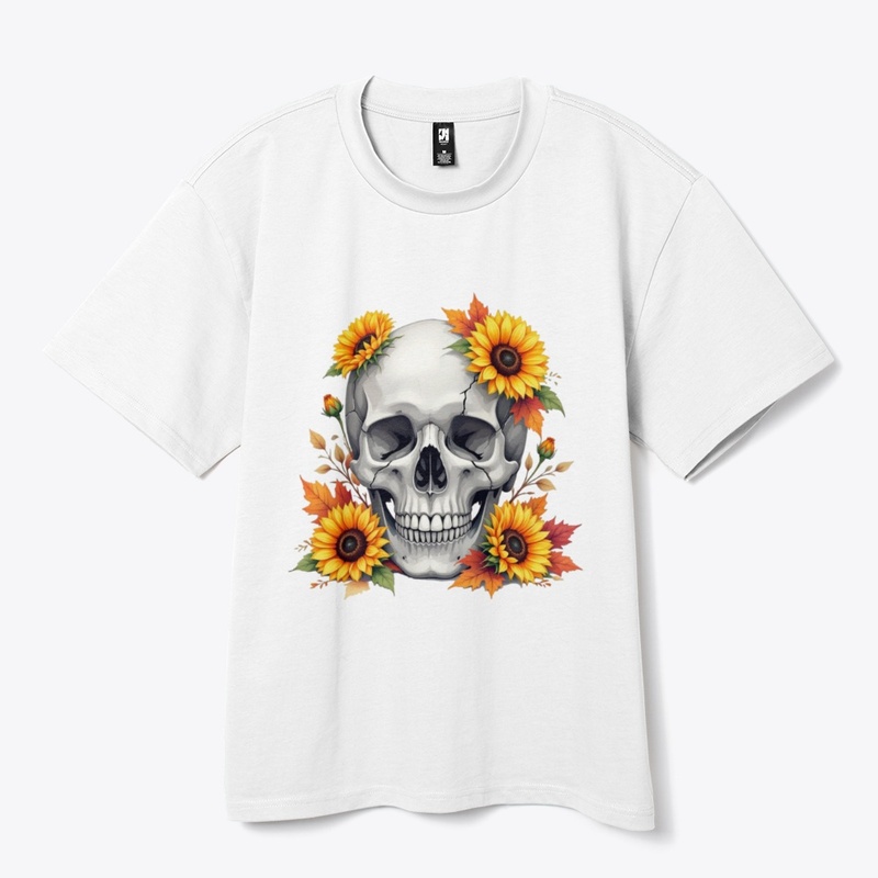 Skull in Bloom: Autumn Reverie T-Shirt