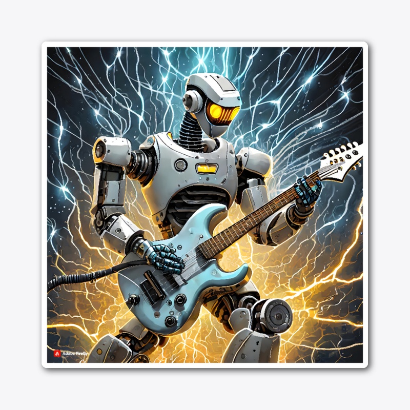 A robot playing guitar