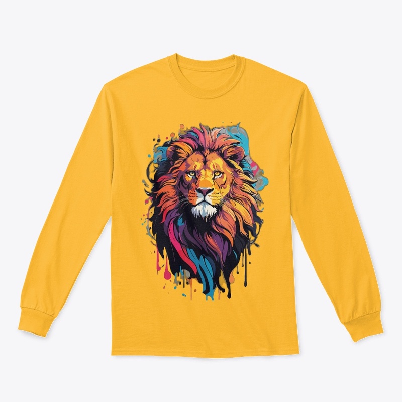 Black Colorful  Lion Logo Design