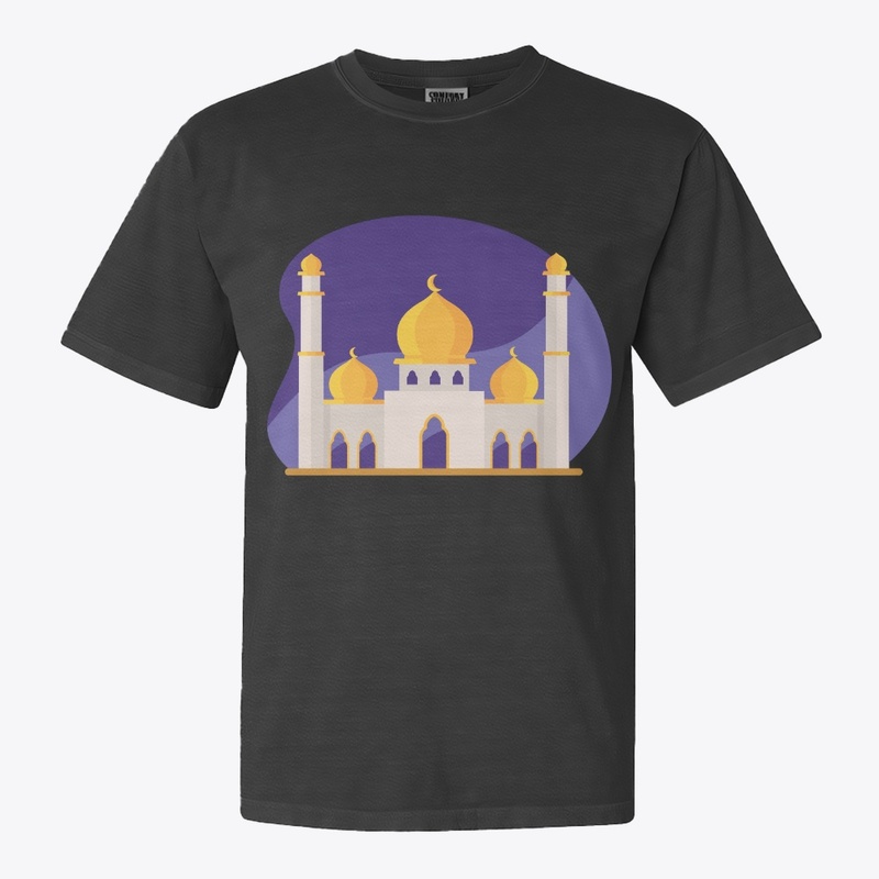 Elegant Golden Mosque Illustration 