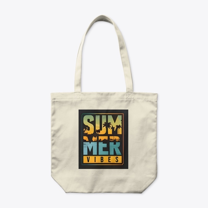 summer vibes text styled carry bags