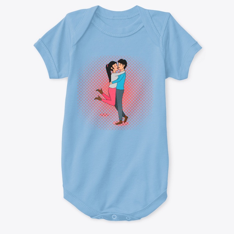  Love Couple in a Red Dotted Symphony