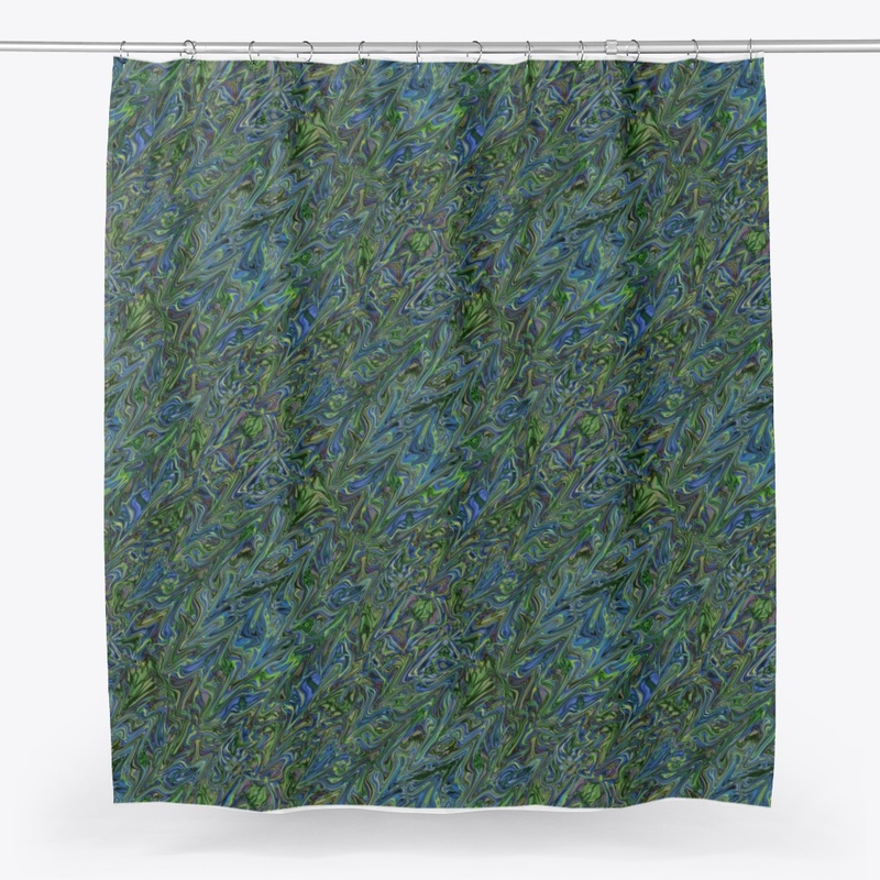 Blue Green Liquid Marbling