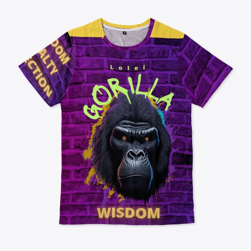 Gorilla (wisdom) all-over-print tee