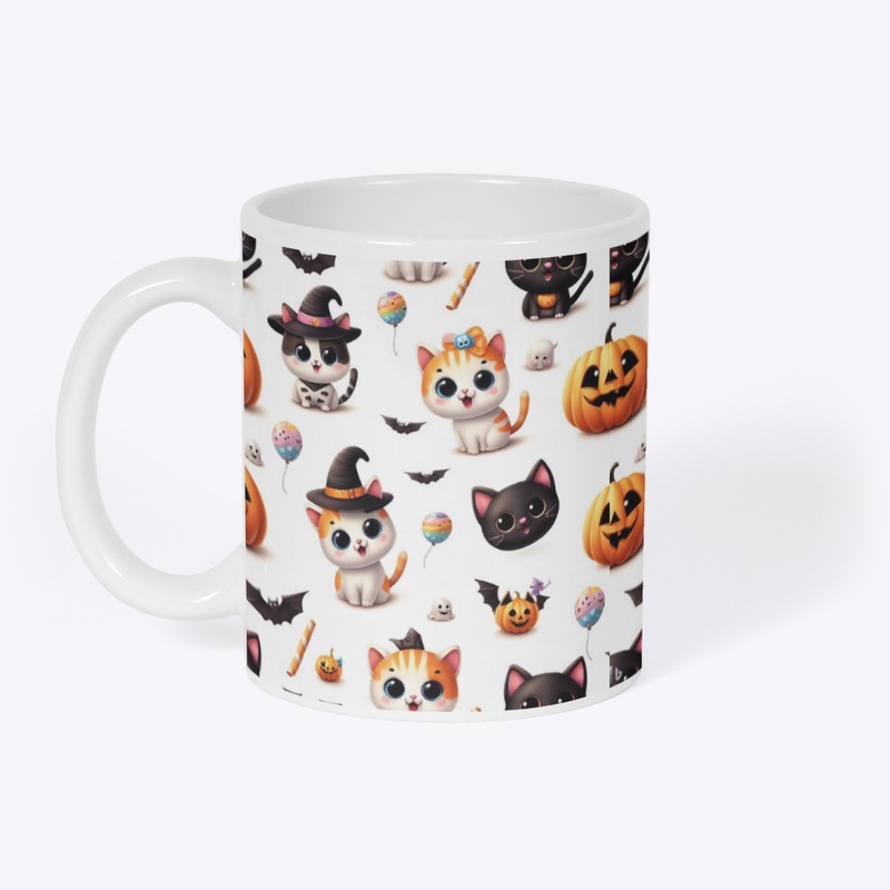 Whimsical Halloween Kitty Party Mug