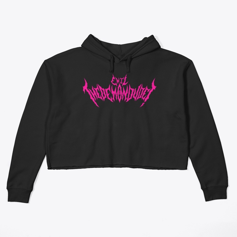 Pink Logo Crop Hoodie