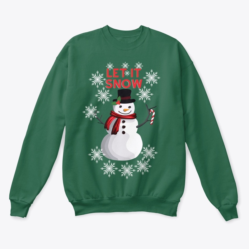 Let It Snow Snowman - Red Letters