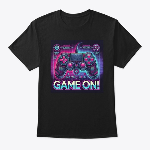 Game On Black T-Shirt Front