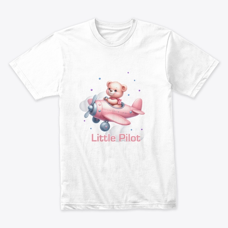 Little Pilot bear kids t-shirt