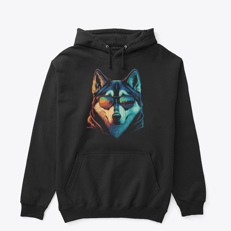 jackofallarts husky with sunglasses