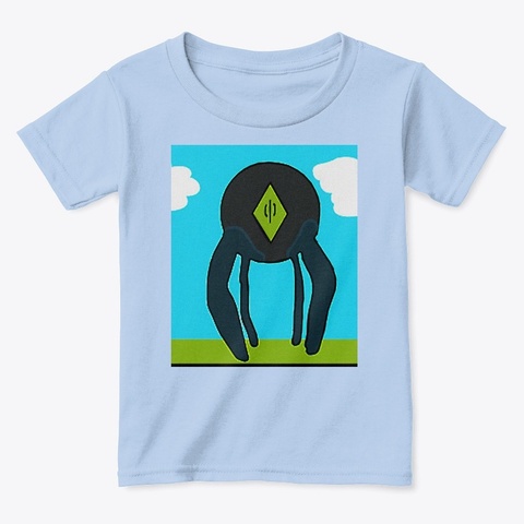 Mystical Spider Robot By Christian James Light Blue T-Shirt Front