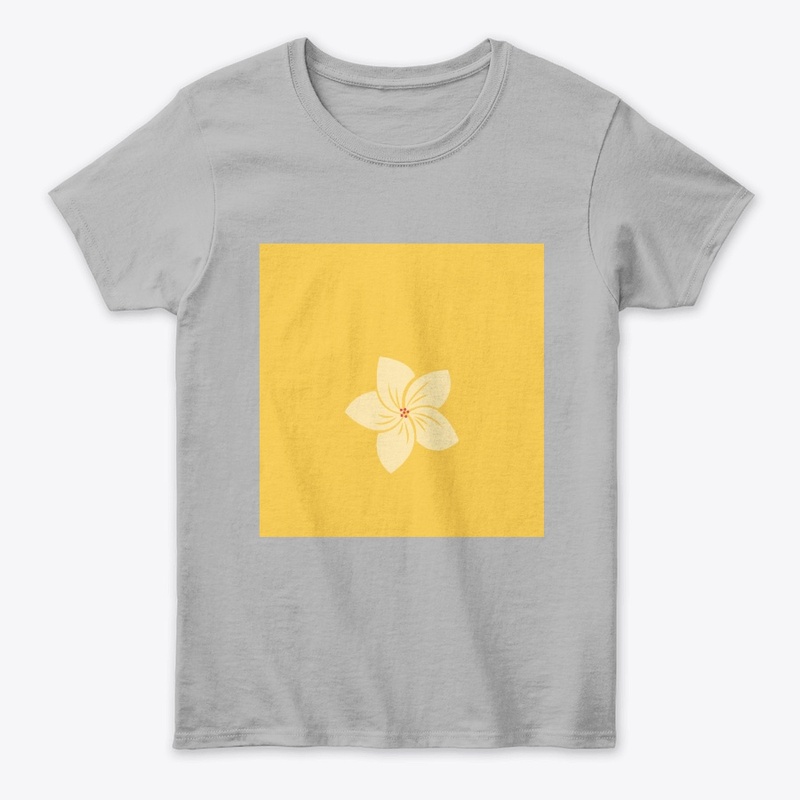 Pink Flower on Yellow Background