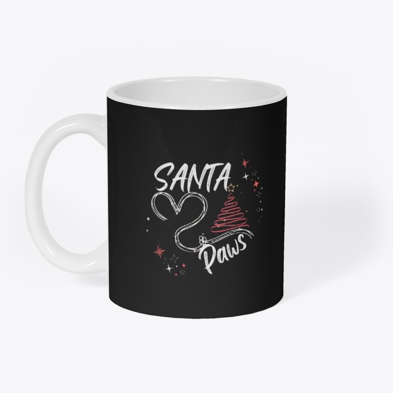 SANTA PAWS - tee for holiday , cozy, fun