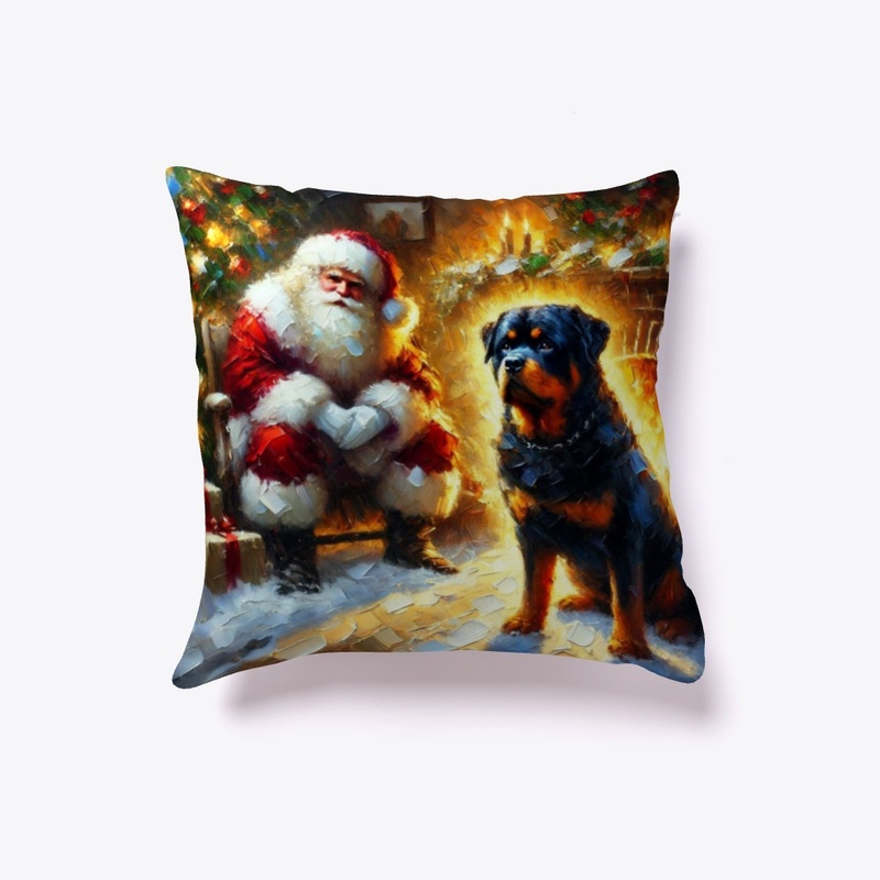 Rottweiler and Santa