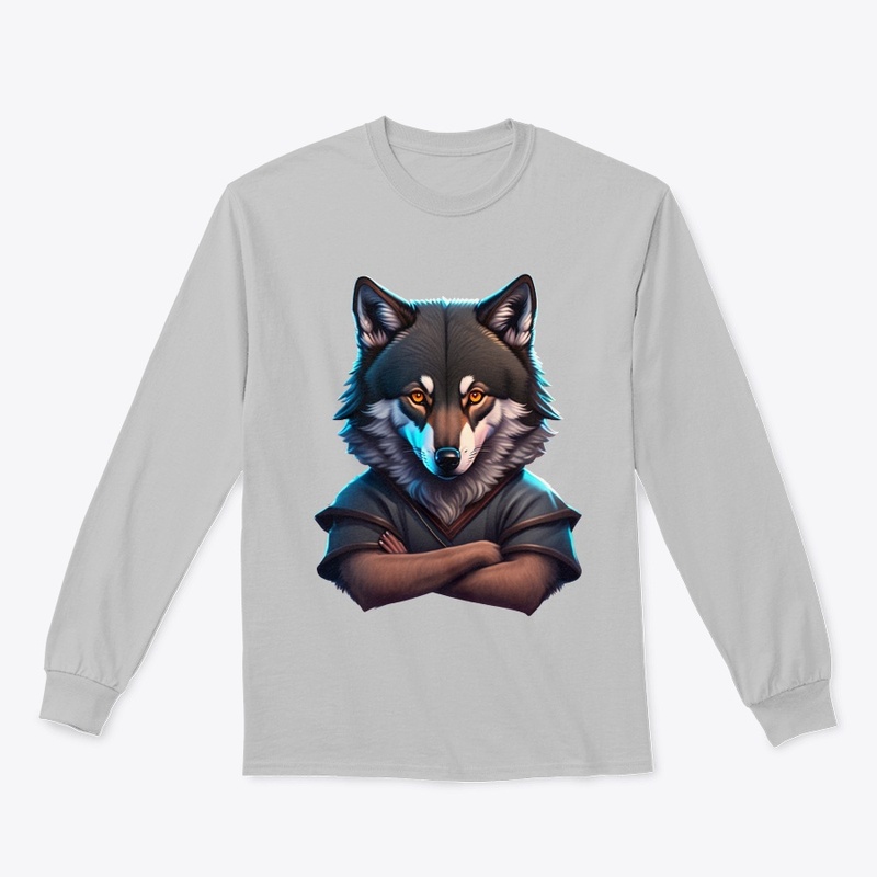 Strong Wolf with His Arms Crossed