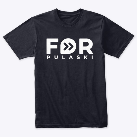 #For Pulaski Merch Vintage Navy Kaos Front