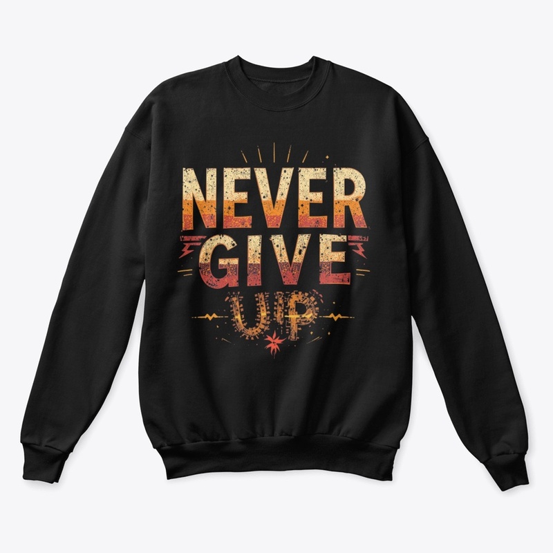 ‘NEVER GIVE UP’ vintage-style t-shirt