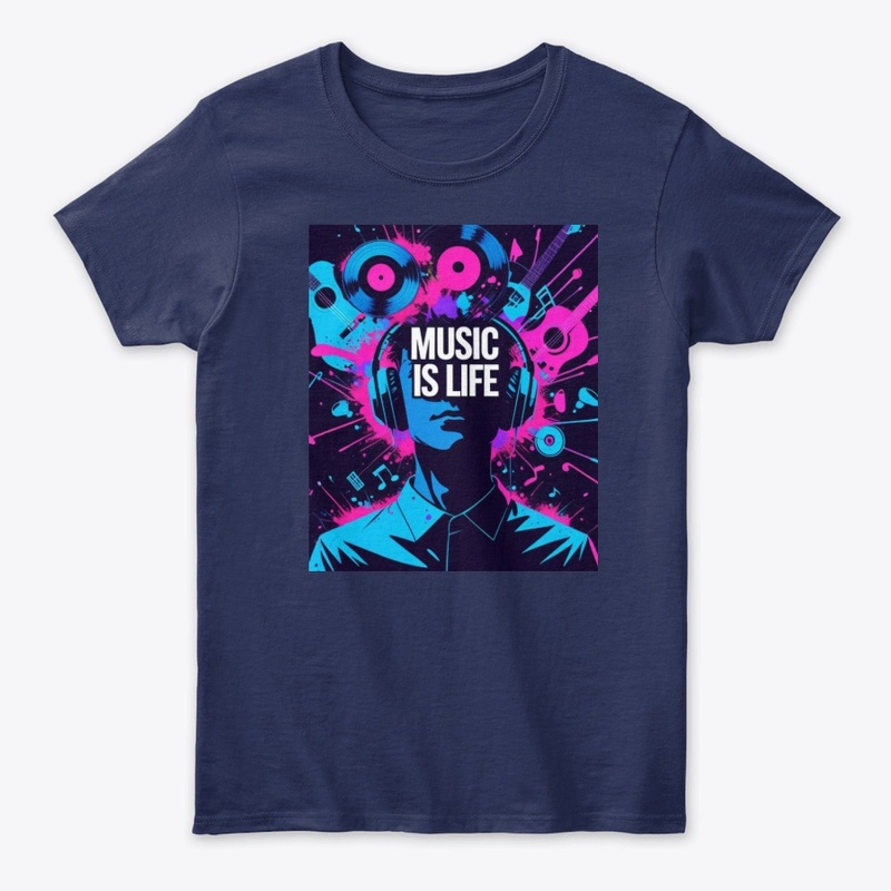 Music Is Life – Vibrant Headphone  Art