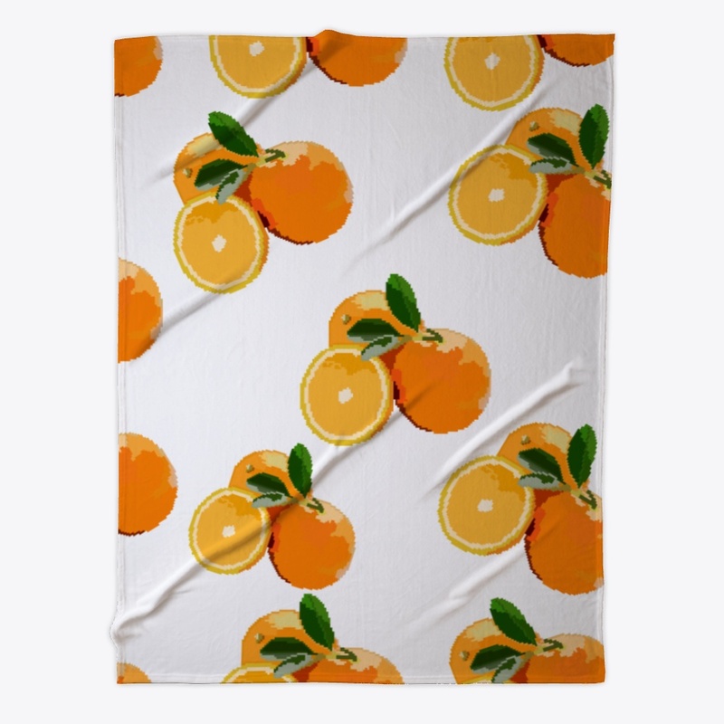 Orange with leaves, pattern.