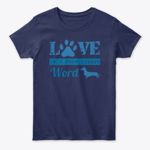 Dachshund Love Women's T Navy T-Shirt Front