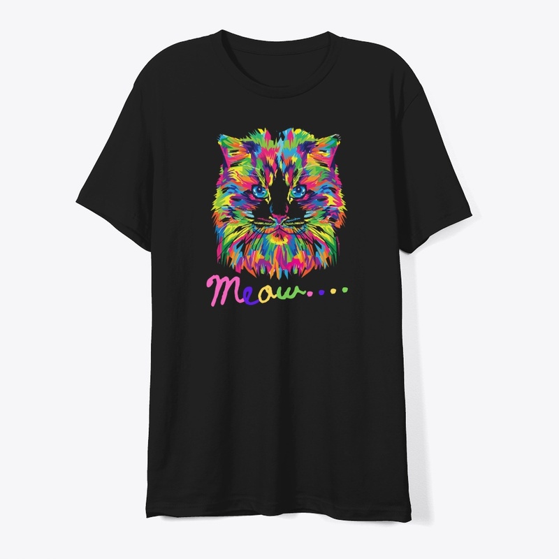 MEOW Cute & Playful Cat- T-Shirt design