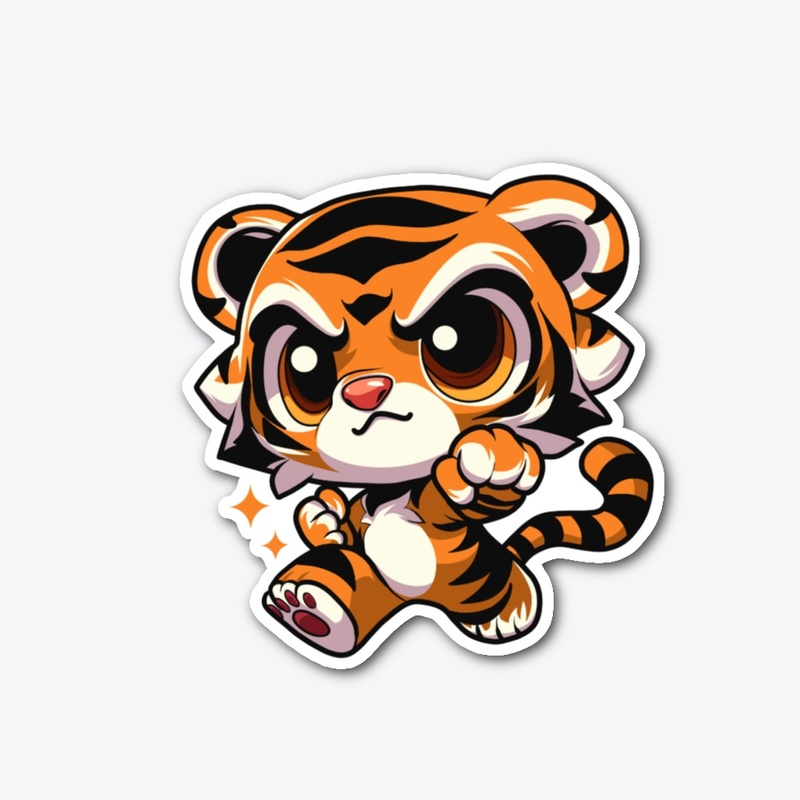 Feel my paw! Cute Tiger Cartoon