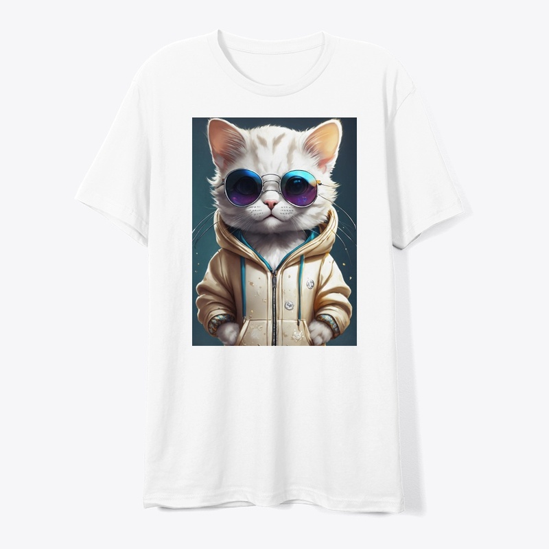 funny cat baby designed cotton t-shirt