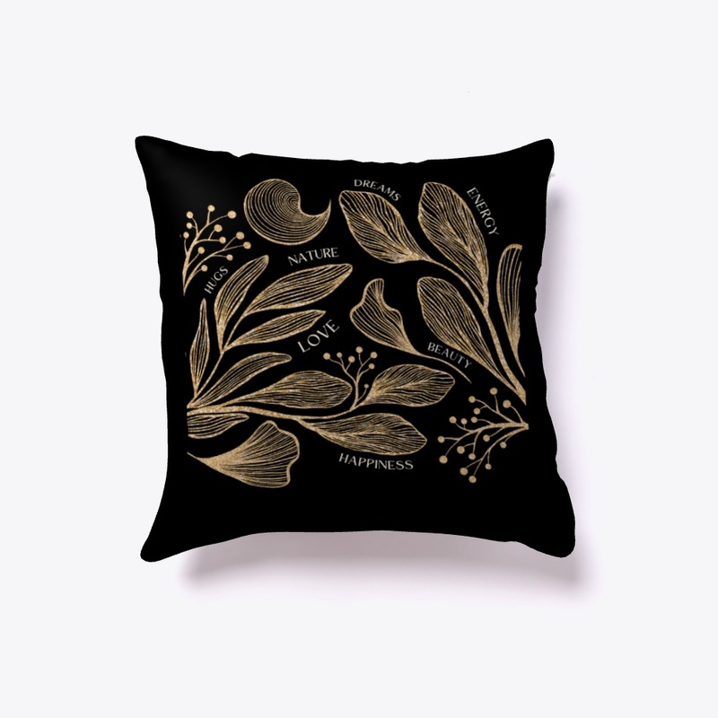 golden print design pillow