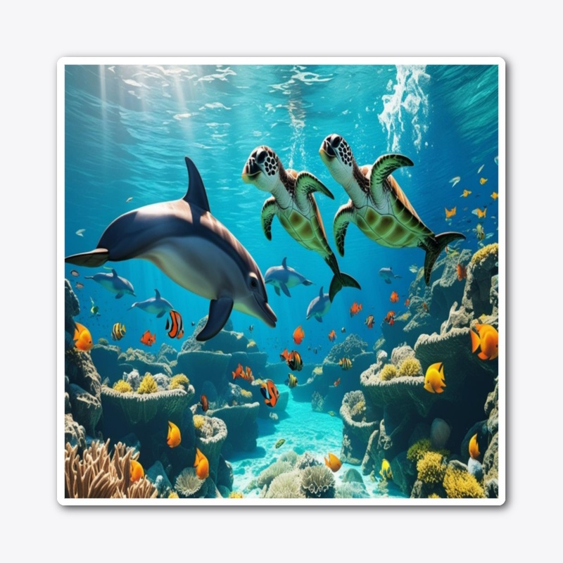 Vibrant Underwater Friends: Dolphins