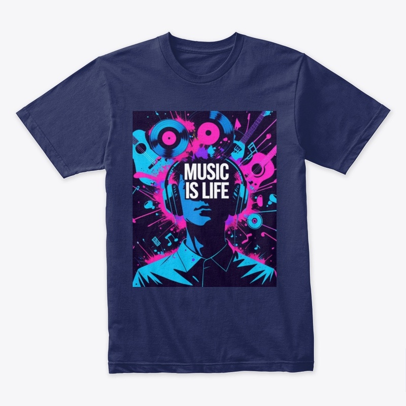 Music Is Life – Vibrant Headphone  Art