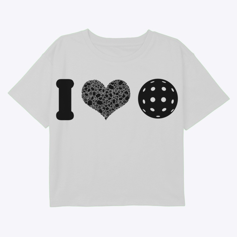 I Heart Pickleball Black w/ Outdoor ball
