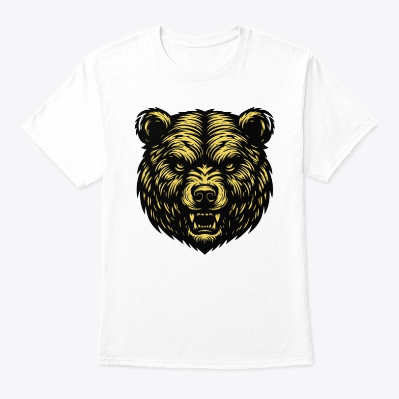 Angry Bear Head Design Fierce Wildlife