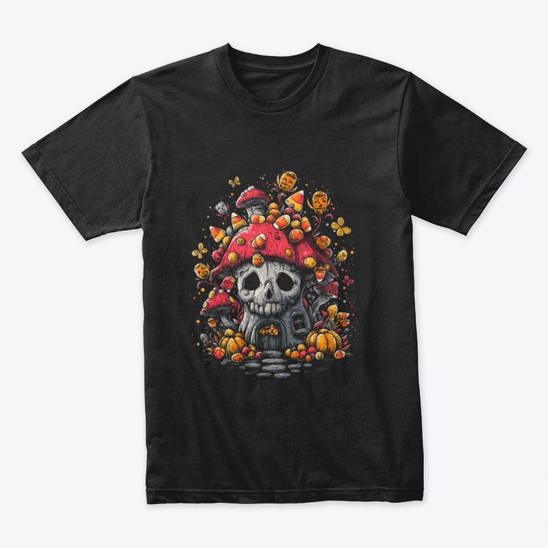 Cute Skull Mushroom House