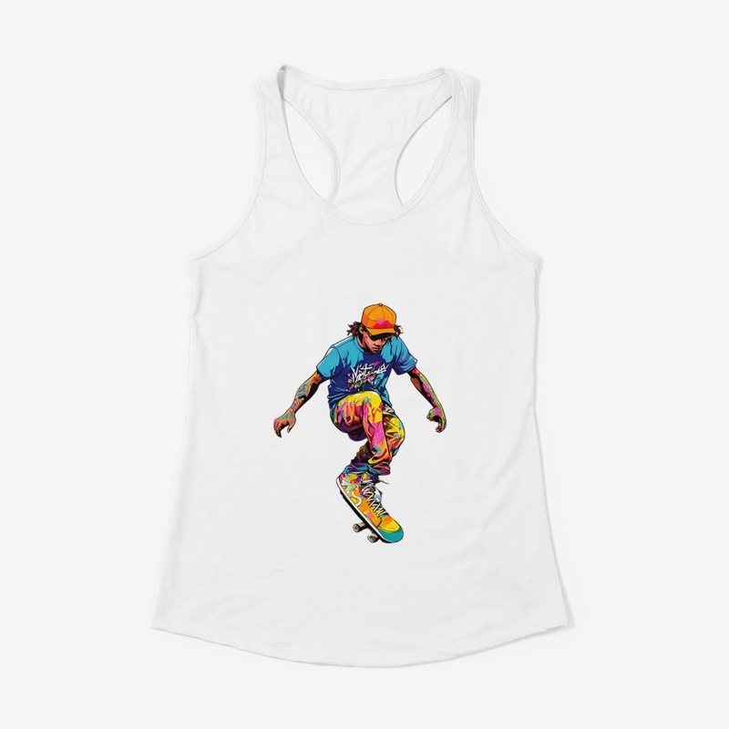 A silhouette of a skater
