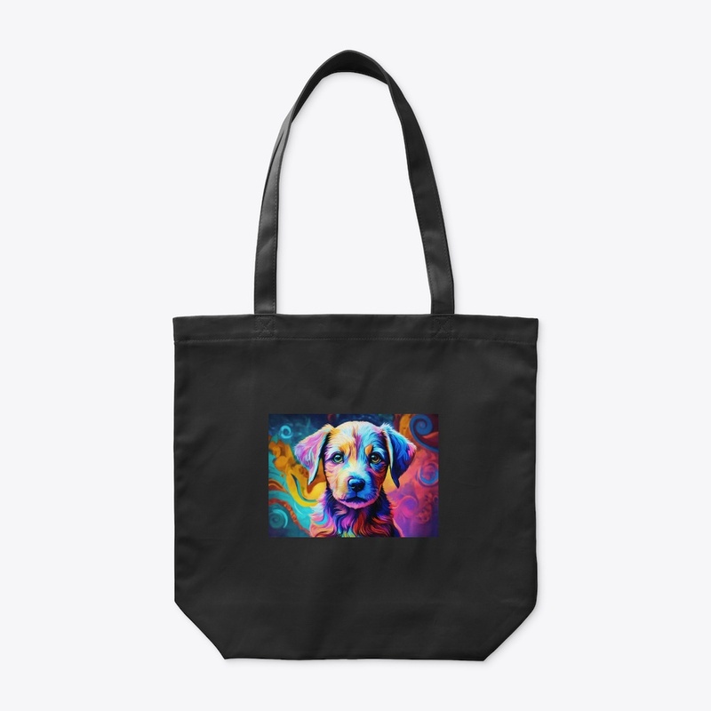 sweet puppy with abstract swirls soulful