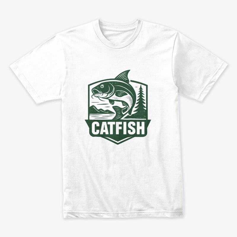Retro Catfish Fishing Badge