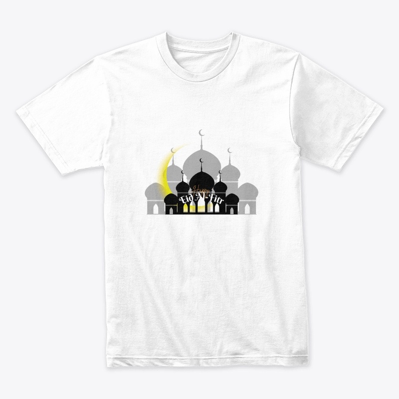 Happy Eid Al-Fitr Mosque & Moon Art