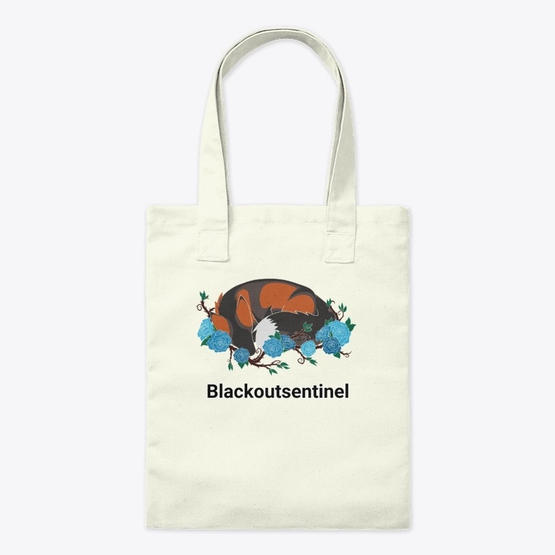 Laying fox with roses 2