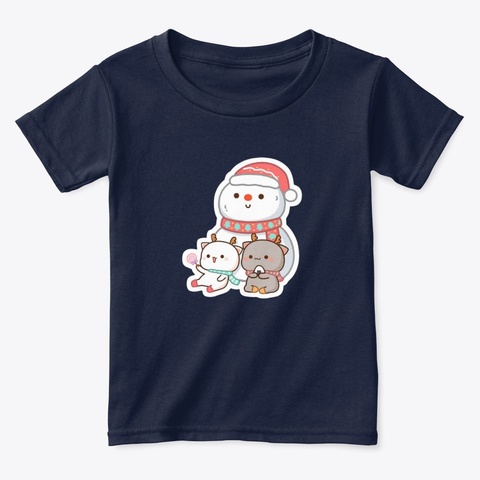 Peach Goma Christmas Navy  Camiseta Front