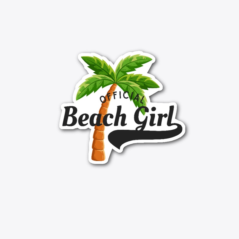 Beach Girl with Palm Tree