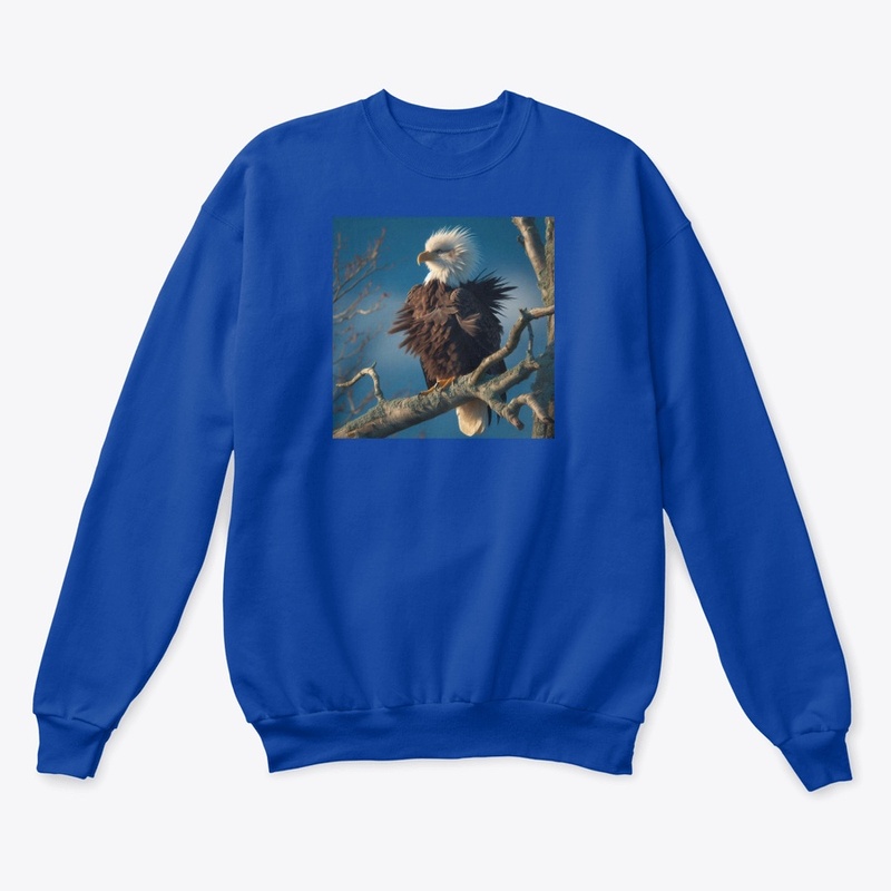 Eagle standing on a tree branch