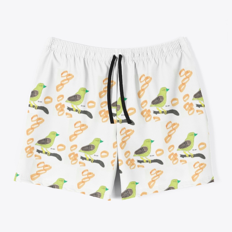 Div Jen All-Over Print Men's Swim Trunks