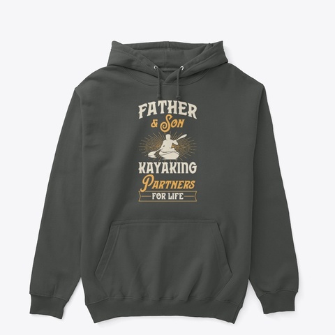 Father And Son Kayaking Partners Dark Heather T-Shirt Front