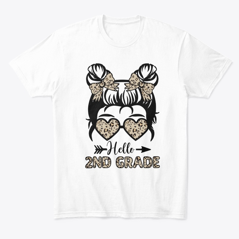 Hello 2nd Grade Messy Bun - Leopard